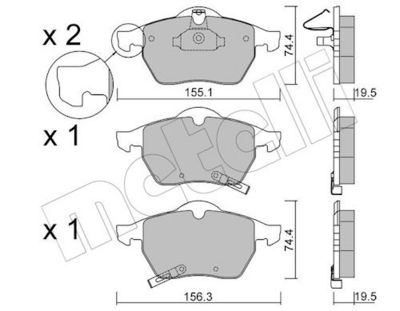 METELLI Komplet kočionih obloga, disk-kočnica