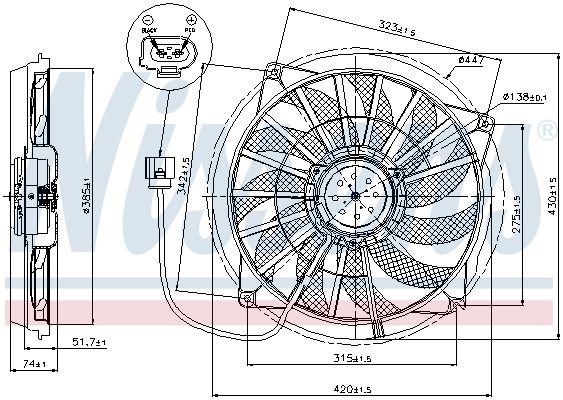 NISSENS Ventilator, hlađenje motora