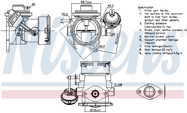 NISSENS Ventil sustava za recirkulaciju ispušnih plinova