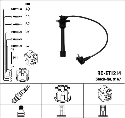 RC-ET1214  NGK Komplet vodova paljenja