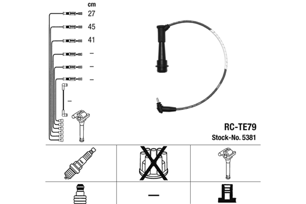 RC-TE79  NGK Komplet vodova paljenja