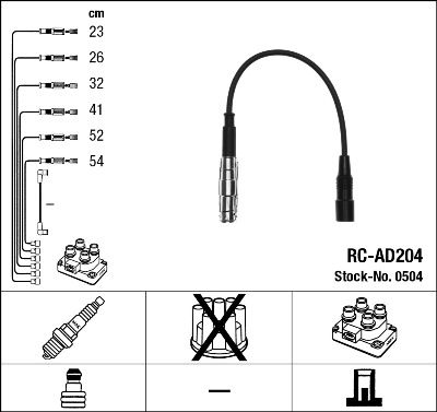 RC-AD204  NGK Komplet vodova paljenja
