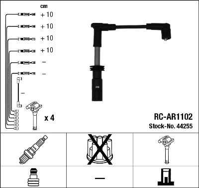 RC-AR1102  NGK Komplet vodova paljenja