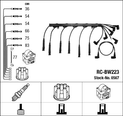 RC-BW223  NGK Komplet vodova paljenja