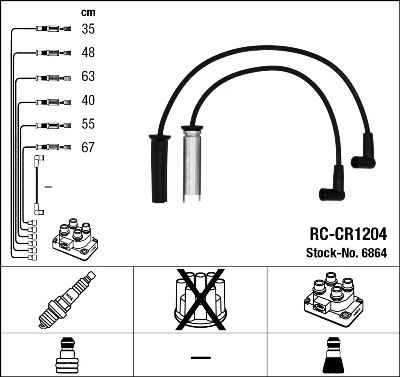 RC-CR1204  NGK Komplet vodova paljenja