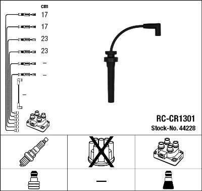 RC-CR1301  NGK Komplet vodova paljenja