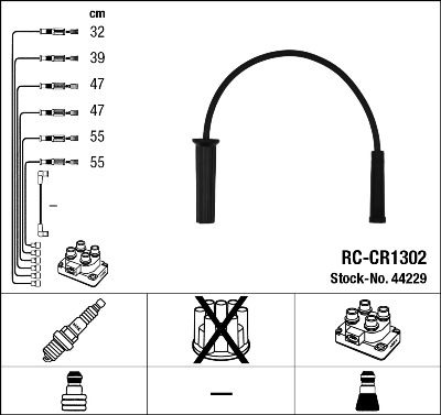 RC-CR1302  NGK Komplet vodova paljenja