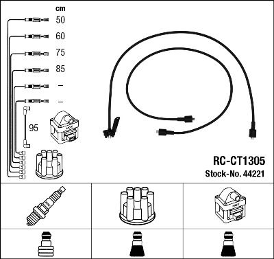 RC-CT1305  NGK Komplet vodova paljenja