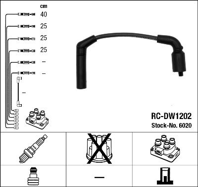 RC-DW1202  NGK Komplet vodova paljenja
