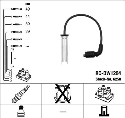 RC-DW1204  NGK Komplet vodova paljenja