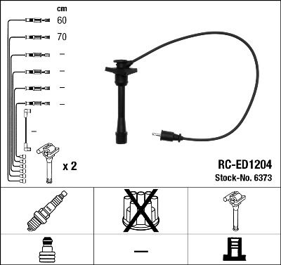 RC-ED1204  NGK Komplet vodova paljenja