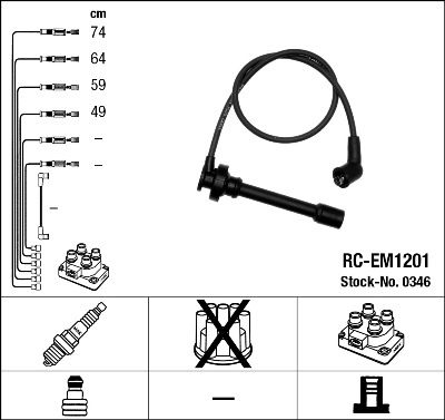 RC-EM1201  NGK Komplet vodova paljenja