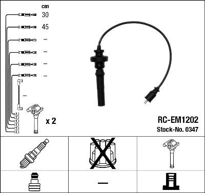 RC-EM1202  NGK Komplet vodova paljenja