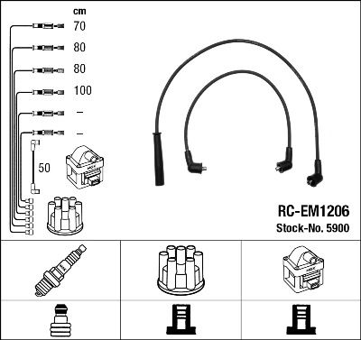 RC-EM1206  NGK Komplet vodova paljenja