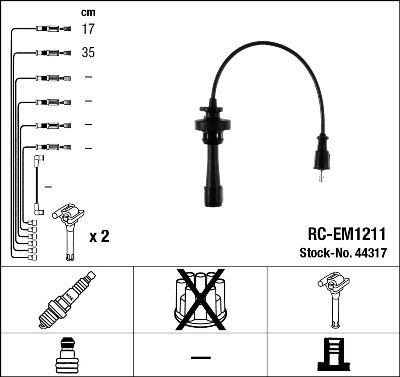 RC-EM1211  NGK Komplet vodova paljenja