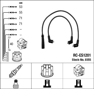 RC-ES1201  NGK Komplet vodova paljenja