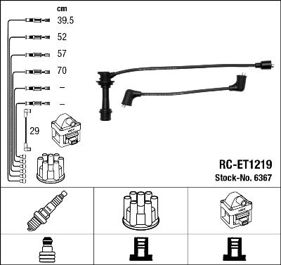 RC-ET1219  NGK Komplet vodova paljenja
