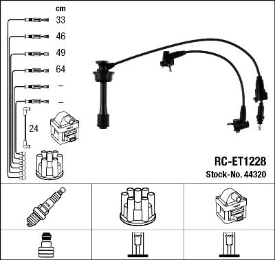 RC-ET1228  NGK Komplet vodova paljenja