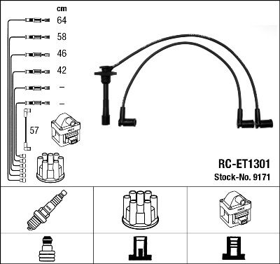 RC-ET1301  NGK Komplet vodova paljenja