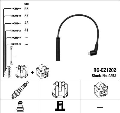 RC-EZ1202  NGK Komplet vodova paljenja