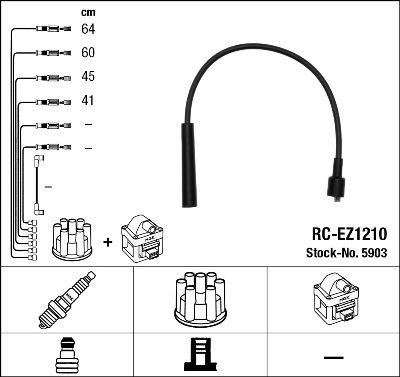 RC-EZ1210  NGK Komplet vodova paljenja