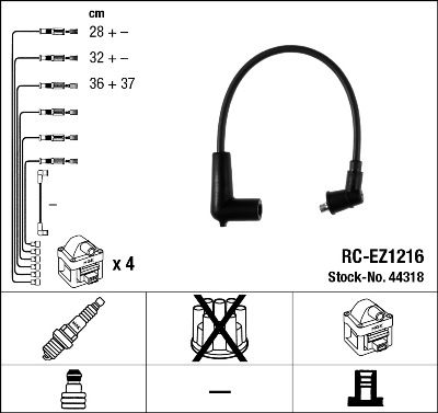RC-EZ1216  NGK Komplet vodova paljenja