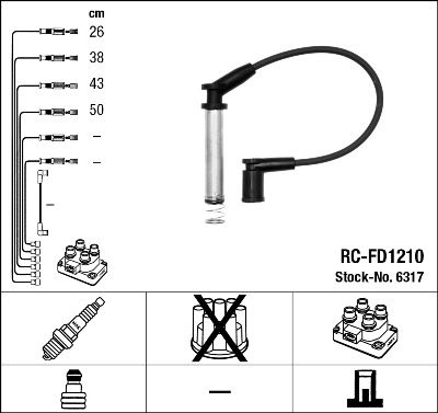 RC-FD1210  NGK Komplet vodova paljenja