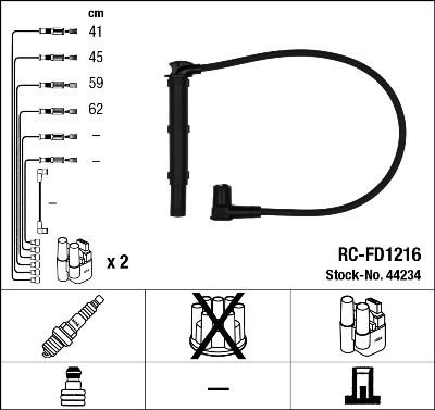 RC-FD1216  NGK Komplet vodova paljenja