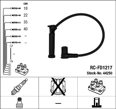 RC-FD1217  NGK Komplet vodova paljenja