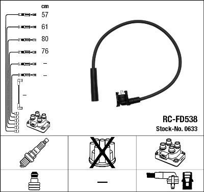 RC-FD538  NGK Komplet vodova paljenja