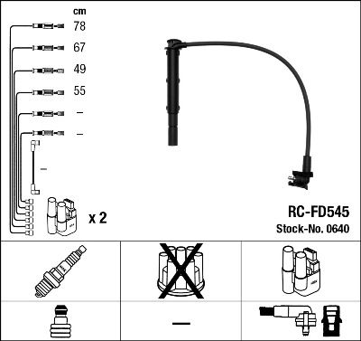 RC-FD545  NGK Komplet vodova paljenja