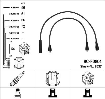 RC-FD804  NGK Komplet vodova paljenja