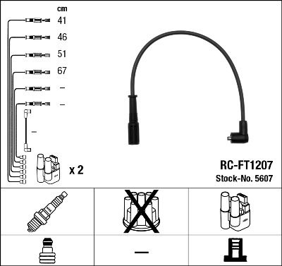 RC-FT1207  NGK Komplet vodova paljenja