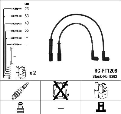 RC-FT1208  NGK Komplet vodova paljenja