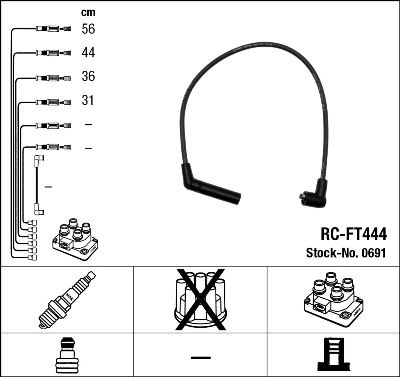 RC-FT444  NGK Komplet vodova paljenja