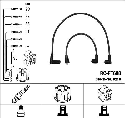 RC-FT608  NGK Komplet vodova paljenja