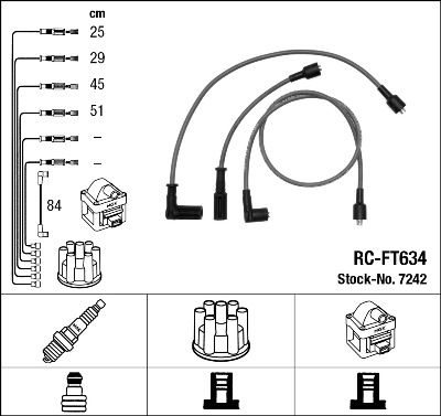 RC-FT634  NGK Komplet vodova paljenja