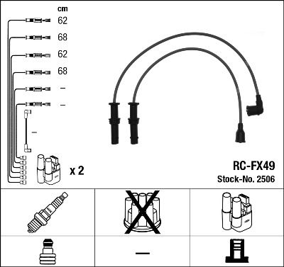 RC-FX49  NGK Komplet vodova paljenja