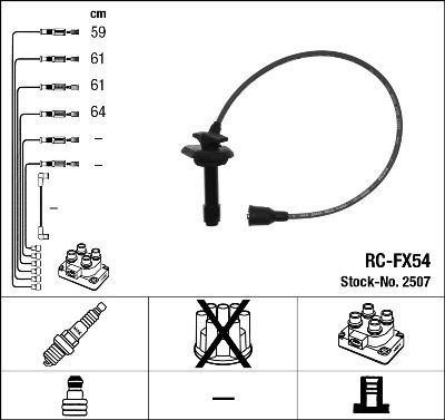 RC-FX54  NGK Komplet vodova paljenja