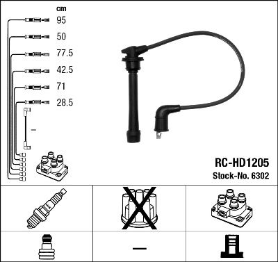 RC-HD1205  NGK Komplet vodova paljenja