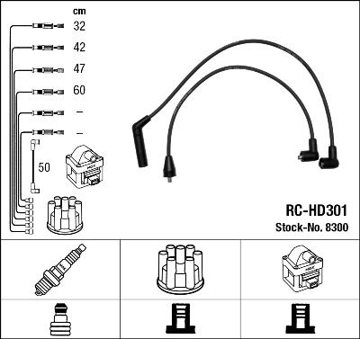 RC-HD301  NGK Komplet vodova paljenja