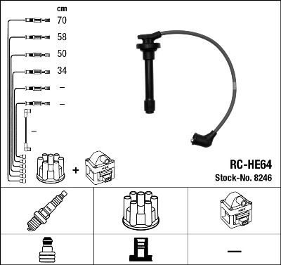 RC-HE64  NGK Komplet vodova paljenja