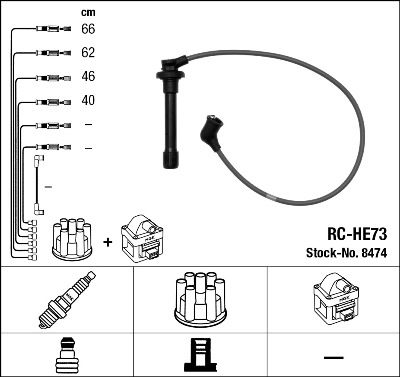 RC-HE73  NGK Komplet vodova paljenja