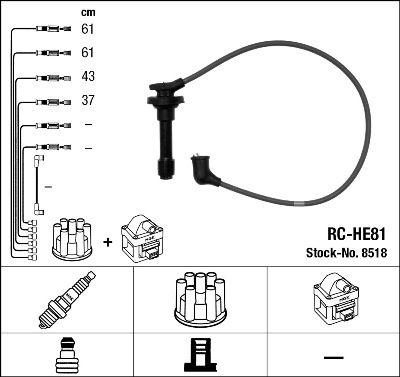 RC-HE81  NGK Komplet vodova paljenja