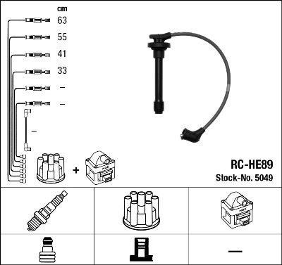 RC-HE89  NGK Komplet vodova paljenja