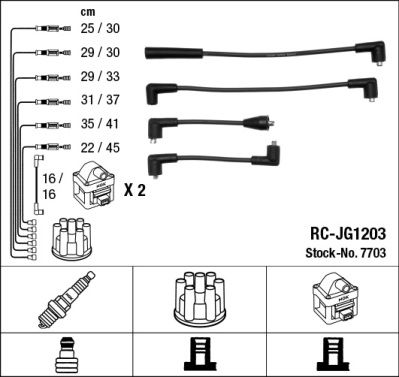 RC-JG1203  NGK Komplet vodova paljenja