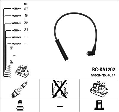 RC-KA1202  NGK Komplet vodova paljenja