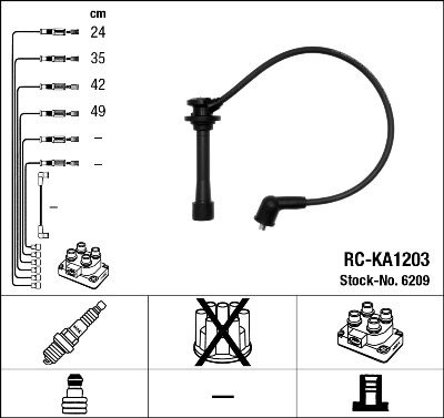 RC-KA1203  NGK Komplet vodova paljenja