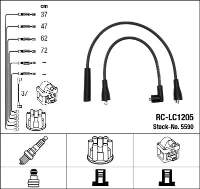 RC-LC1205  NGK Komplet vodova paljenja