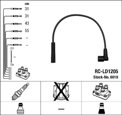 RC-LD1205  NGK Komplet vodova paljenja
